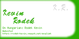 kevin rodek business card